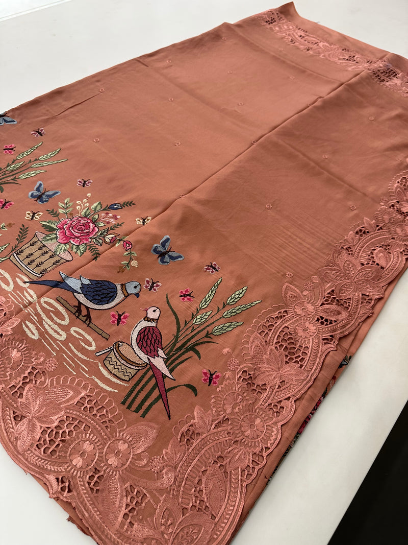 Cut Work Designer Full Embroidery Work Pure Tussar-J20