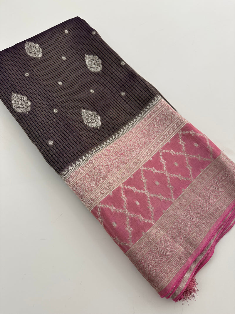 Crape Viscose Fancy Sarees-AU4