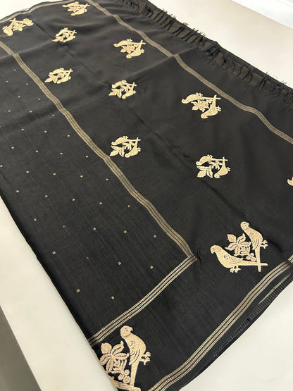 BLACK PREMIUM TUSSAR WORH GOLD WEAVING BUTTAS-M21