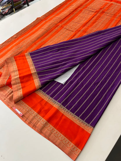 Designer crape Chinnon saree