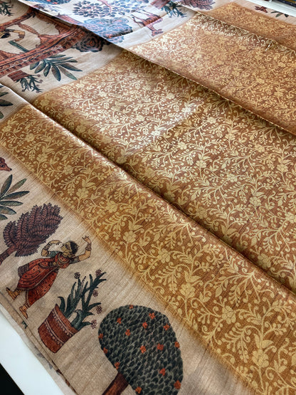 Premium Tussar Crape brocade