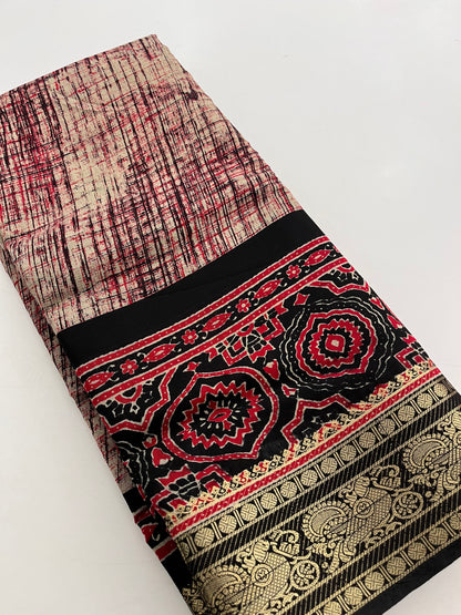 Bagru print fancy saree