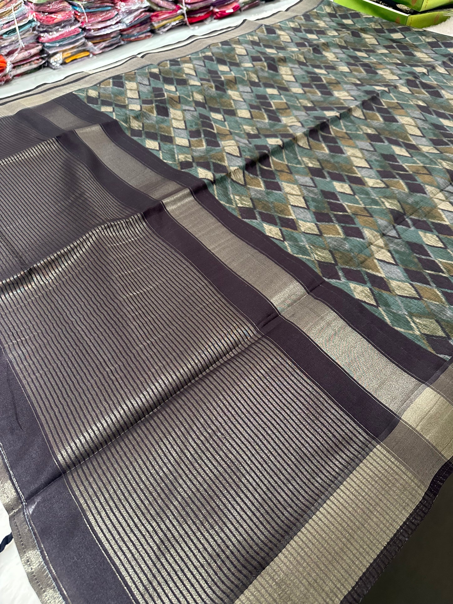 Printed Tussar Silk-M14