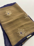 Half Tissue Brocade Designer Saree-JU4