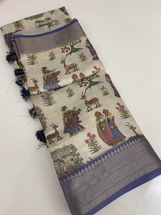 179 KALAMKARI PRINTED TUSSAR