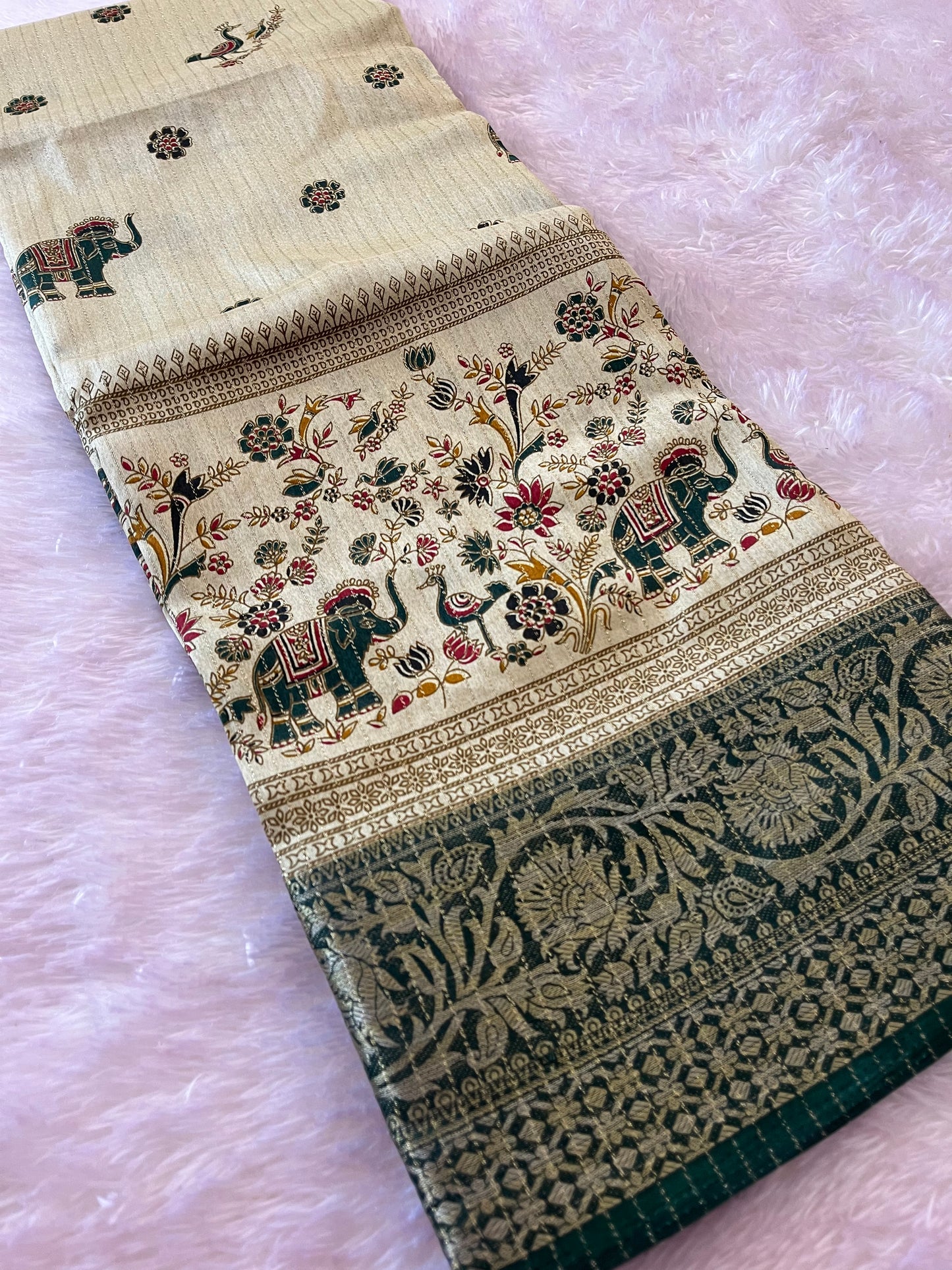 Tussar fancy saree printed