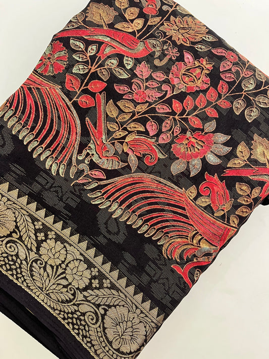 Kalamkari Linen Chiffon