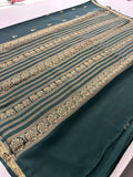 Semi Mysore Silk Small Border Jhumki Buttas - Green - AU27