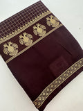 Fancy Checks Crape Silk Saree -M30