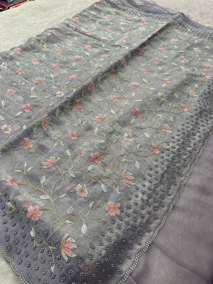 Designer Organza Full Work-M13