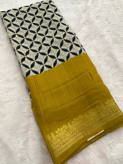 Crape Chiffon Saree-J5