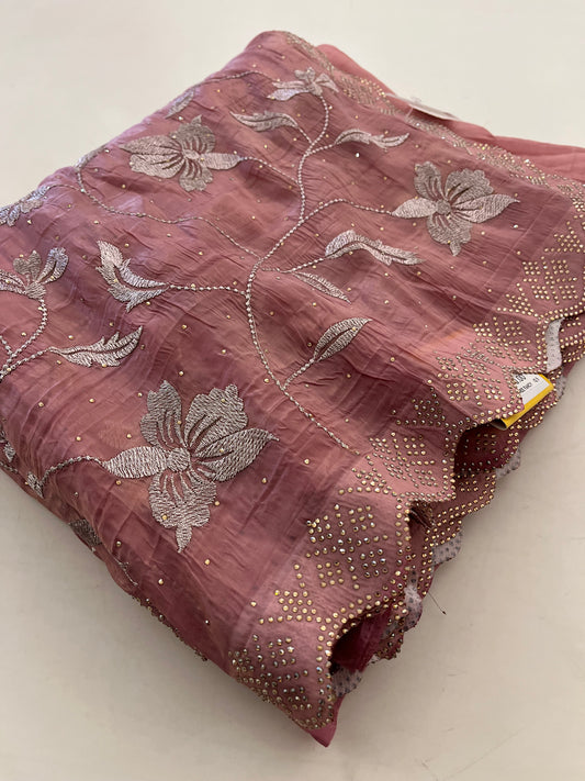 Butter silk Embroidery work