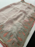 Designer Tissue Organza Embroidery Work Border-JU4
