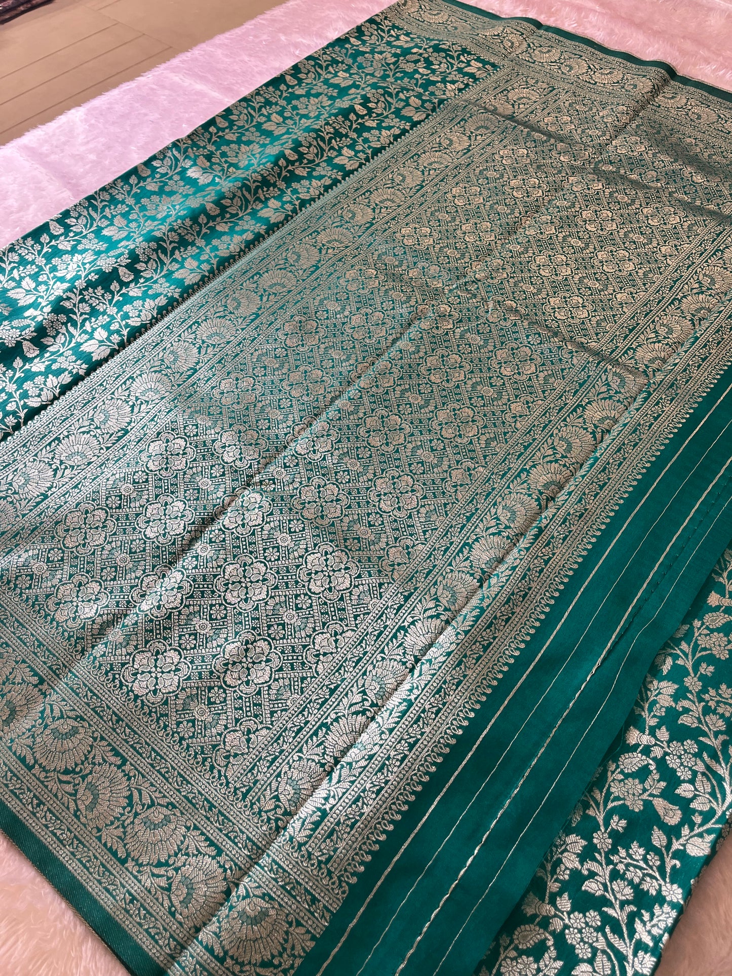 Tussar Silver Brocade