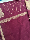 Venkatagiri fancy soft Linen Cotton sarees with self blouse and fancy Border and Butties all over 🌹-AU9