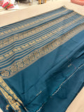 Semi Mysore Silk Small Border Jhumki Buttas - Blue - AU27