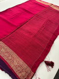 Pink Banarsi Crepe Silk Designer Saree AU26