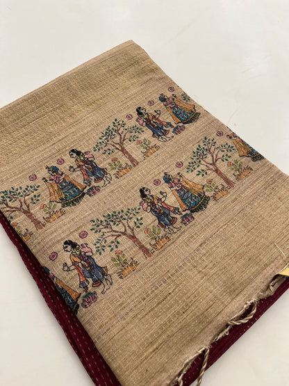 Jute silk Kalamkari blouse