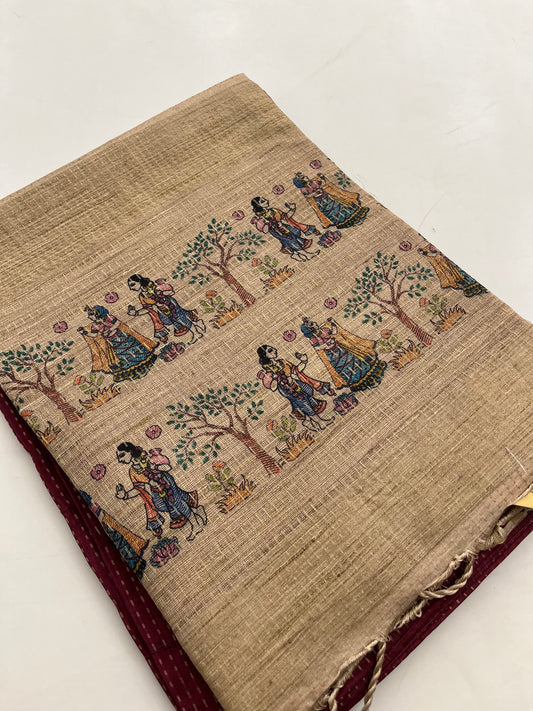 Jute silk Kalamkari blouse