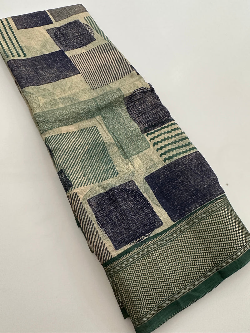 Printed Chanderi Fancy Saree-JU31