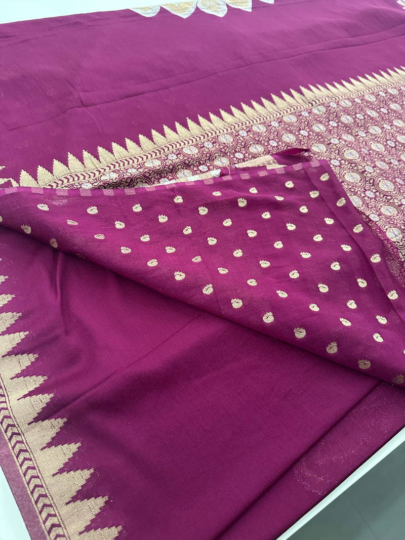 Designer Saree - Purple Crepe Georgette JU17
