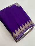 🌹Beautiful Soft Georgette Sarees,, Centric Weaving Big Floral Buttas all over,, self blouse with butties 🌹 JU27