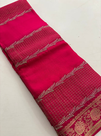 Designer soft Chinnon full embroidery
