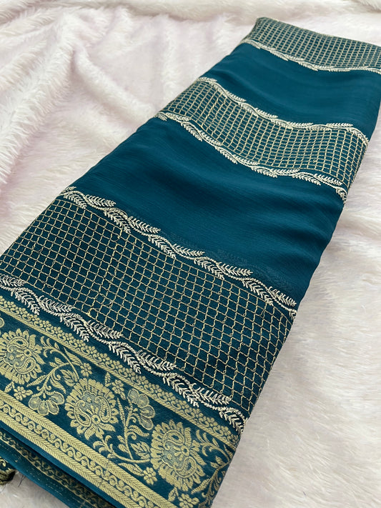 Designer Chinnon Fancy saree
