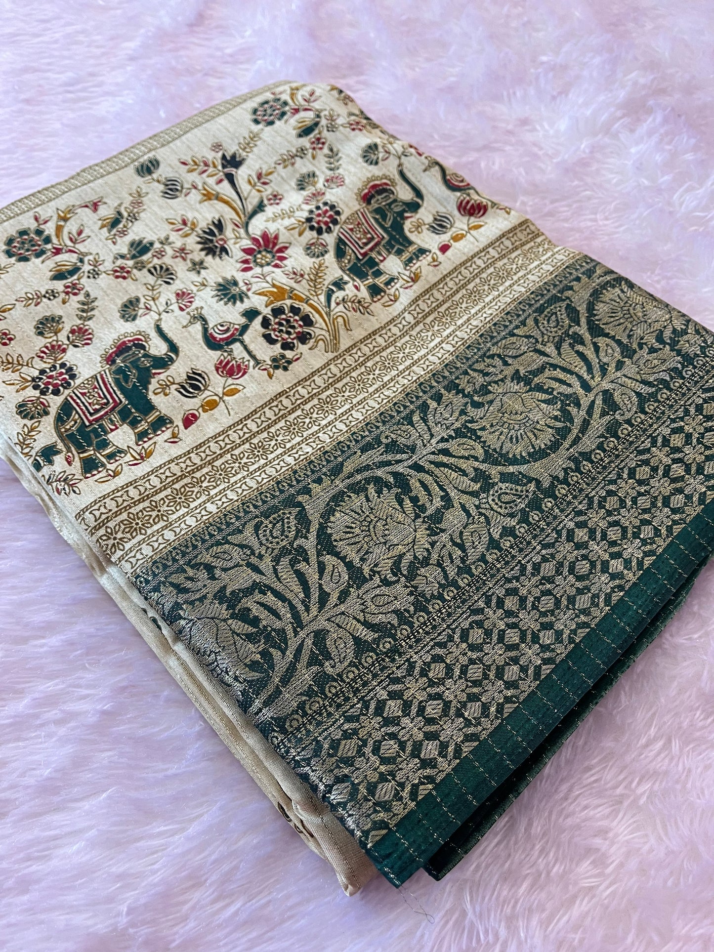 Tussar fancy saree printed