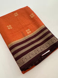 Semi Mysore Silk Checks Saree with Butta-AU16