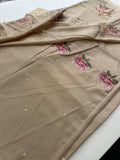ButterSilk Tussar Sarees are back in stock🌹
Comes with aari work and scallop style borders and cutwork buttas🌹-JU18