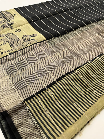 Rajasthan folk print fancy saree