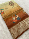 Kalamkari Printed Crape-JU14