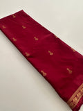 Semi Mysore Silk Small Border Jhumki Buttas - Maroon - AU27