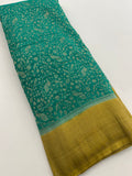 Heavy Brocade FancyCrush Georgette Fancy Saree,, Contrast Blouses-JU23