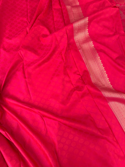 Rani Pink Soft Kanjeevaram Styles Zari Designer Saree
