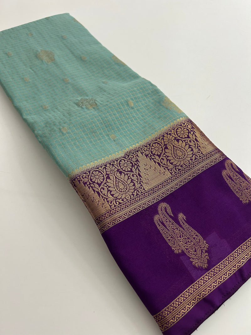Semi Mysore Silk Saree-JU31