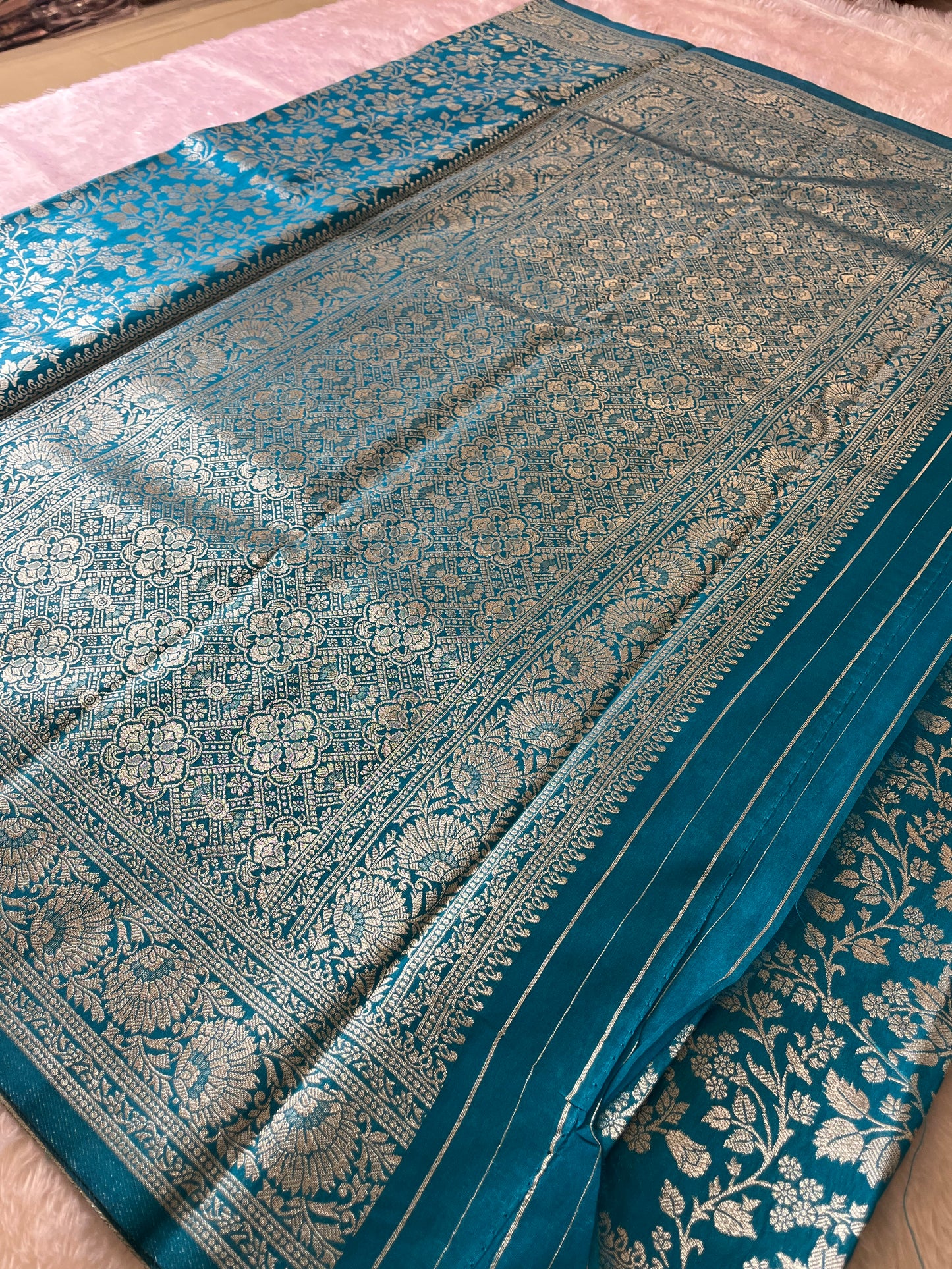 Tussar Silver Brocade