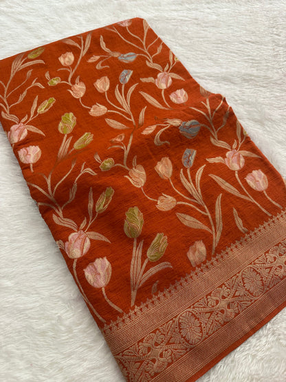 Tulips Linen Premium Saree-M13