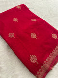 Linen Fancy Sarees,, Comes with small border and self blouse piece 🌹AU18