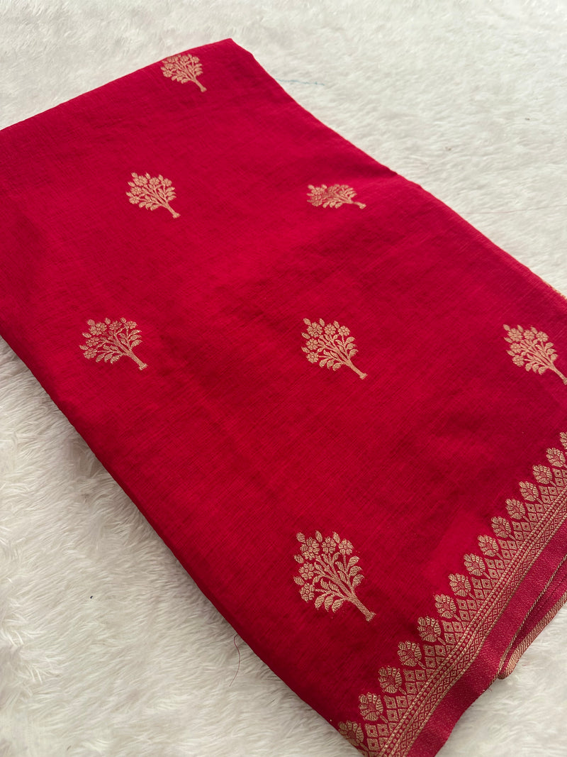 Linen Fancy Sarees,, Comes with small border and self blouse piece 🌹AU18
