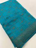 Tussar Silk Fancy Sarees,, comes in checks and elephant buttas all over 🌹-JU30