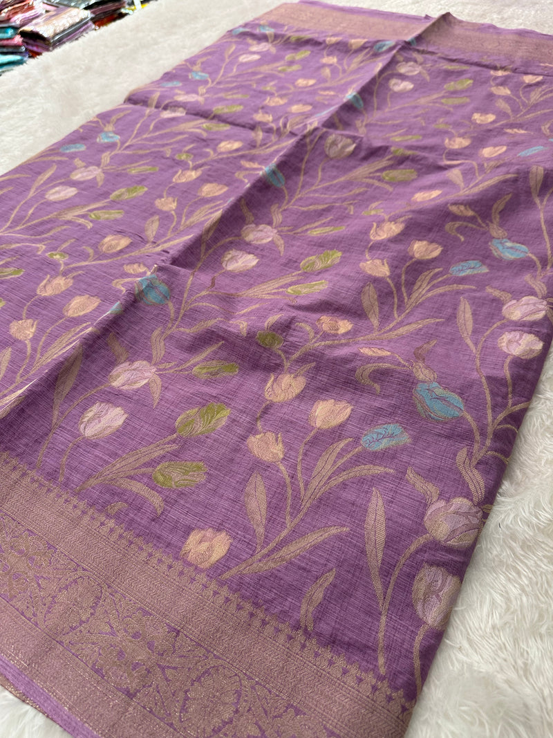 Tulips Linen Premium Saree-M13