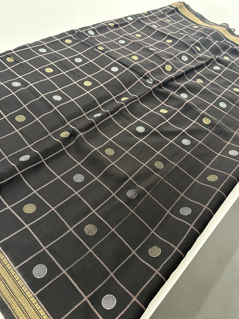 Chiffon Premium Soft Fabric Checkered and Coin Butta Prints -JU28