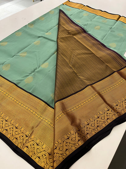 Seagreen Xsnuff Puremix silk saree