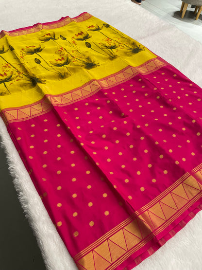 Printed crape silk