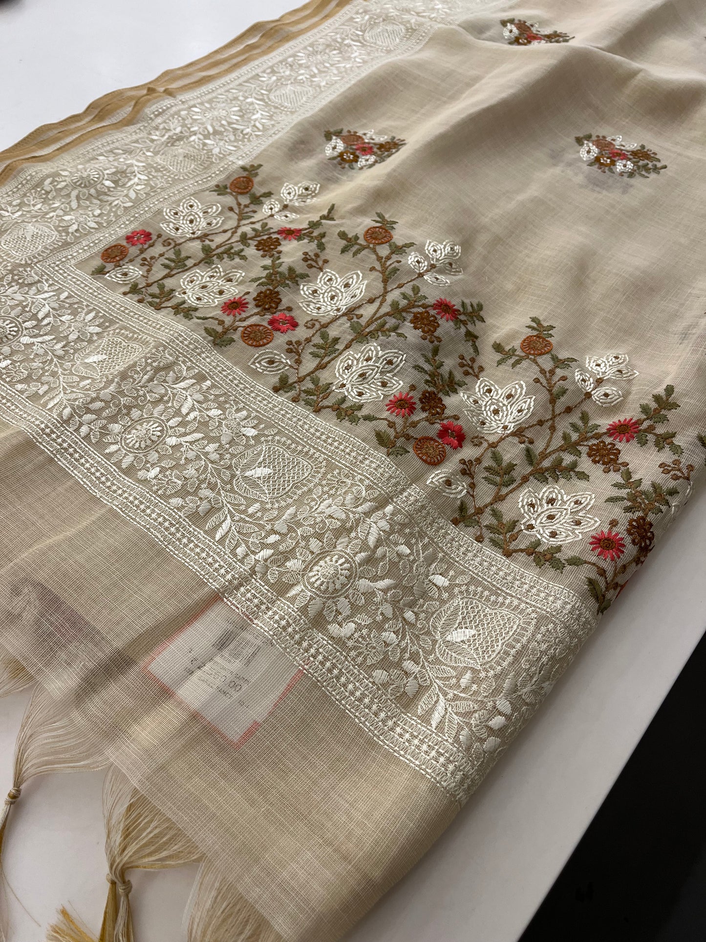 Linen cotton Fancy saree