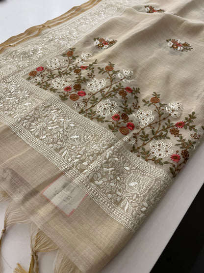 Linen cotton Fancy saree