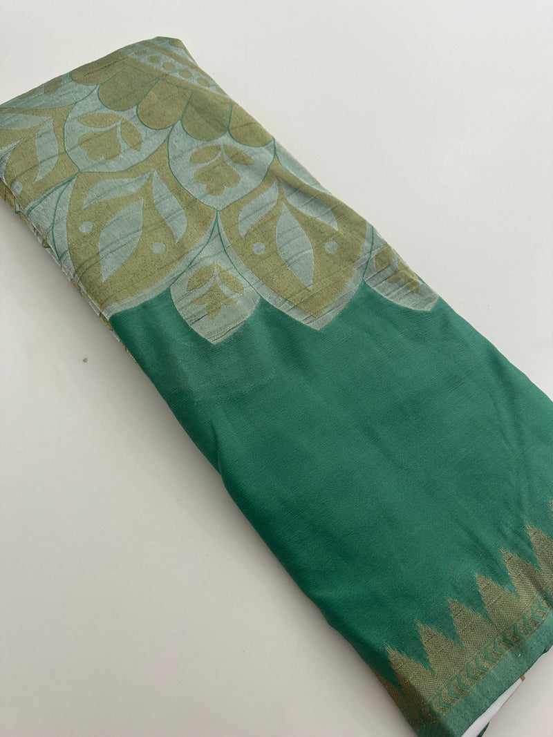 🌹Beautiful Soft Georgette Sarees,, Centric Weaving Big Floral Buttas all over,, self blouse with butties 🌹 JU27