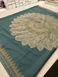 Designer Saree - Grey Crepe Georgette JU17